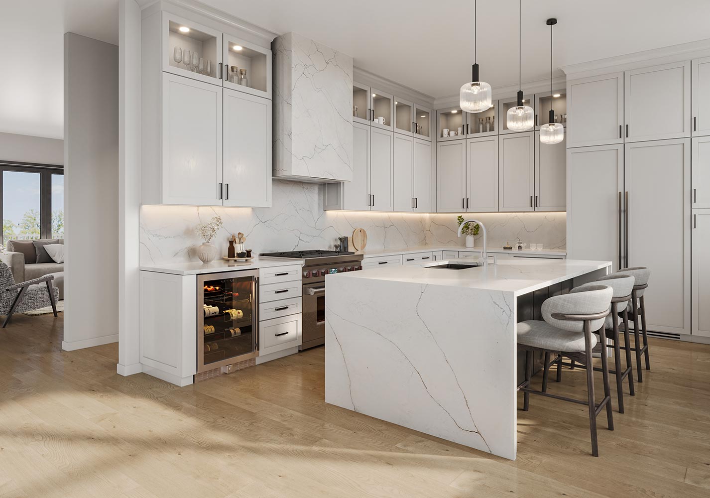 The Downs Northville | Townhome Kitchen Rendering