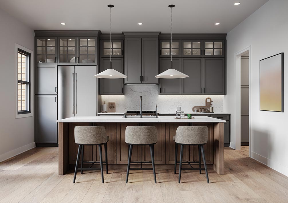 The Downs Northville | Carriage Home Kitchen Rendering